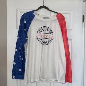 Misslook Land of the Free Home of the Brave  Shirt